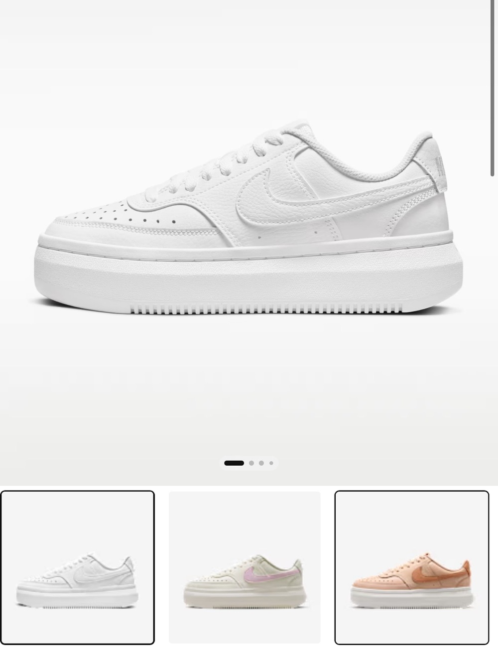 Nike Court Vision Alta LTR Leather Sneakers White US 7